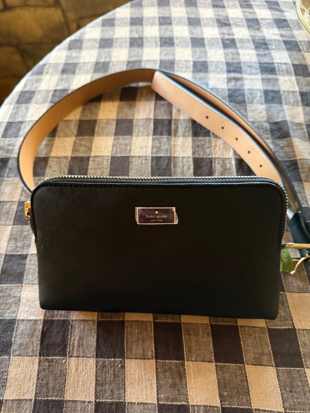 Kate Spade Black Saffiano Leather Belt Bag with Gold Hardware L/XL - Picture 3 of 6